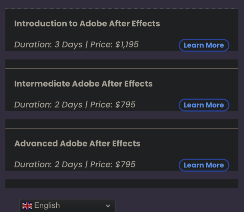 Cene za časove After Effects