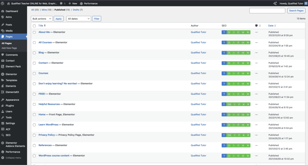SEO PAGES IT TEACHER ONLINE