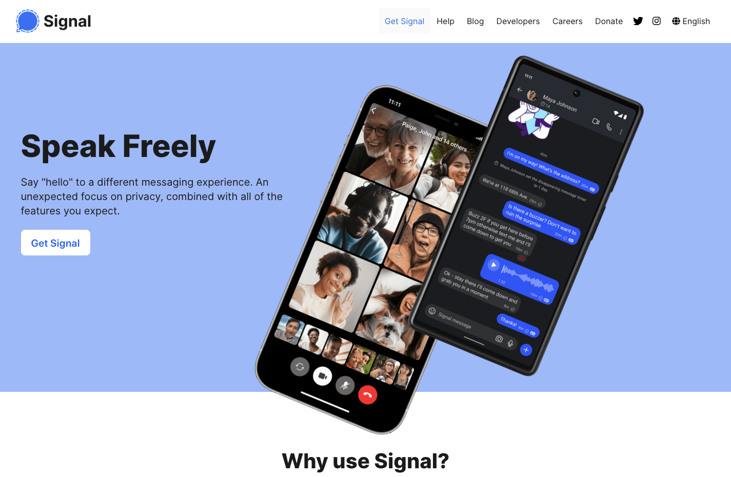 speak freely signal application